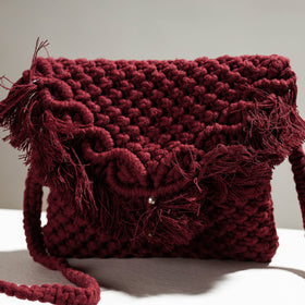 Buy Thread Work Handcrafted Macrame Sling Bag Online l iTokri.com