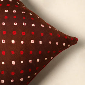 Buy Brown Tie & Dye Cotton Bandhani Cushion Cover Online