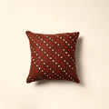 Buy Brown Tie & Dye Cotton Bandhani Cushion Cover Online