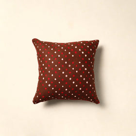 Buy Brown Tie & Dye Cotton Bandhani Cushion Cover Online