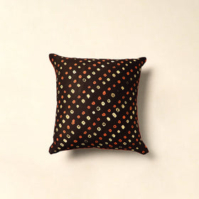  Brown Tie & Dye Cotton Bandhani Cushion Cover 