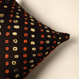  Brown Tie & Dye Cotton Bandhani Cushion Cover 