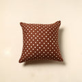  Brown Tie & Dye Cotton Bandhani Cushion Cover Online