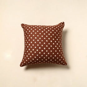  Brown Tie & Dye Cotton Bandhani Cushion Cover Online