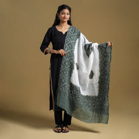 Brown Tie-Dye Cotton Kutch Bandhani Dupatta 