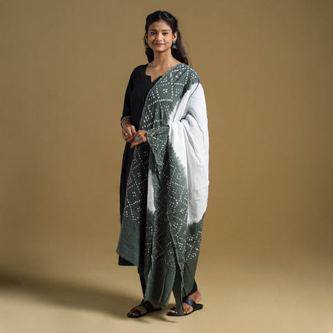 Brown Tie-Dye Cotton Kutch Bandhani Dupatta 