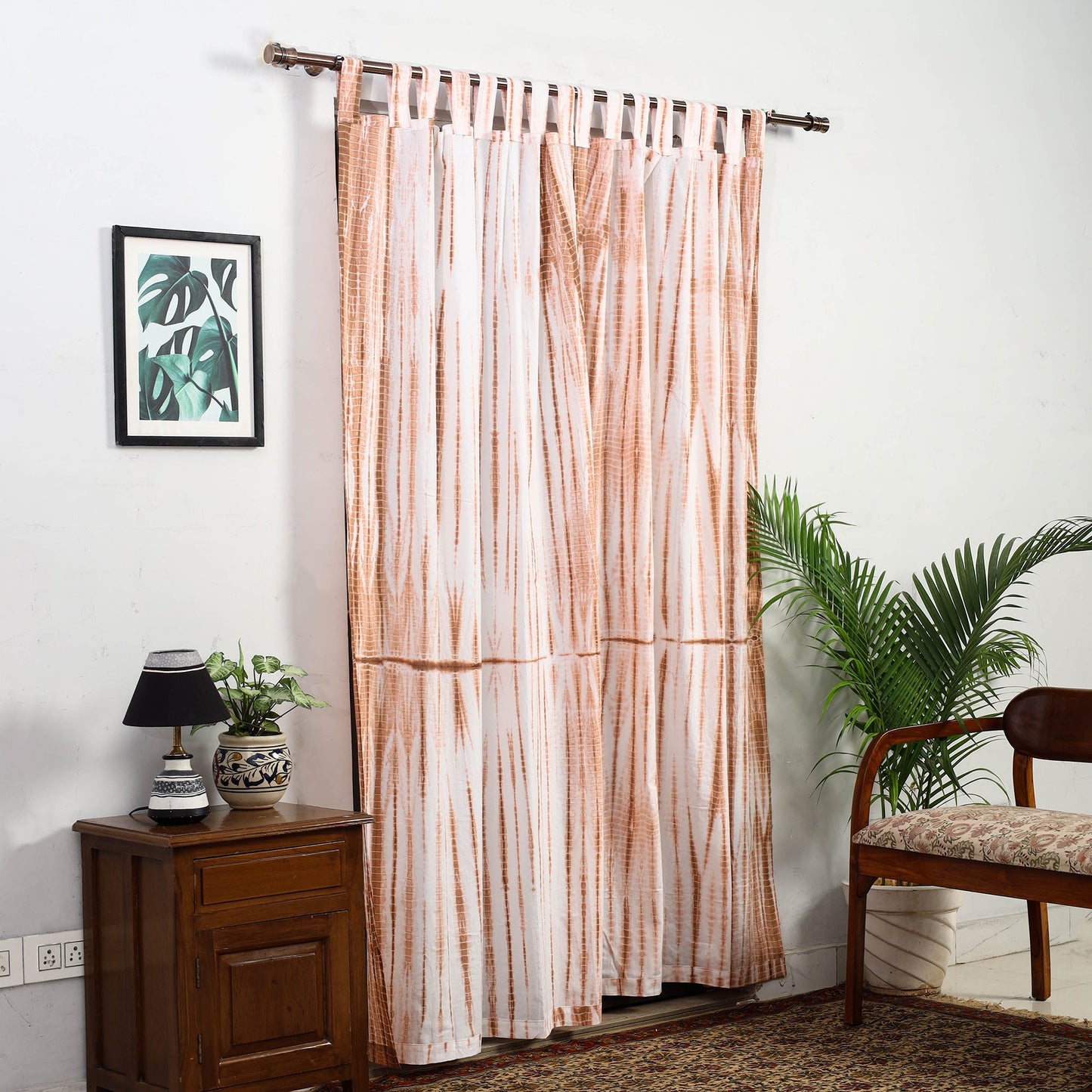 Tie & Dye Cotton Shibori Curtain for Door (Set of 2) 