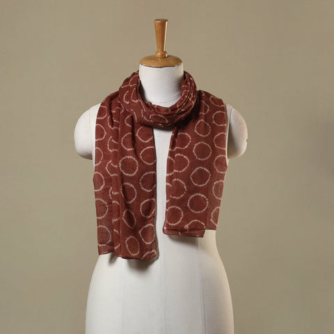 Brown Tie-Dye Cotton Shibori Stole 