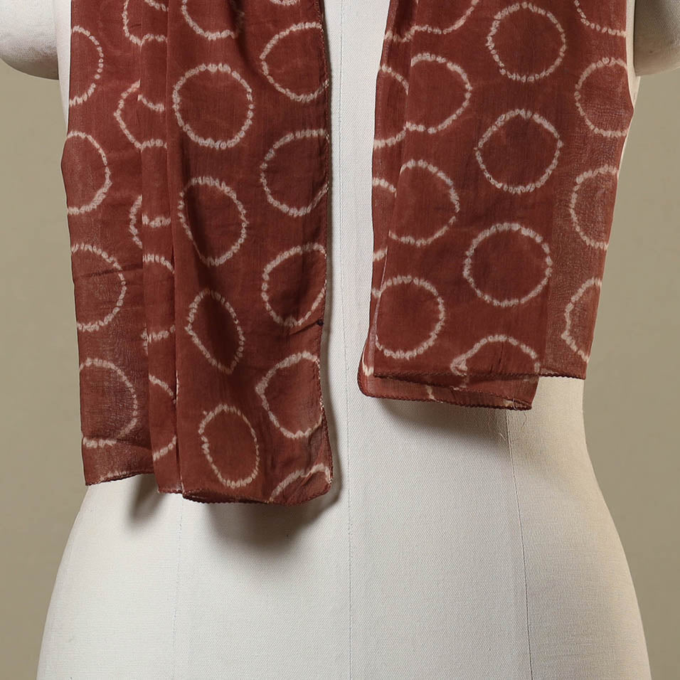 Brown Tie-Dye Cotton Shibori Stole 