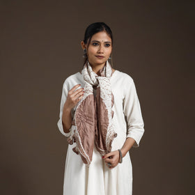 Buy Brown Tie & Dye Gajji Silk Shibori Stole
