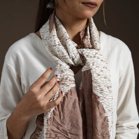 Buy Brown Tie & Dye Gajji Silk Shibori Stole