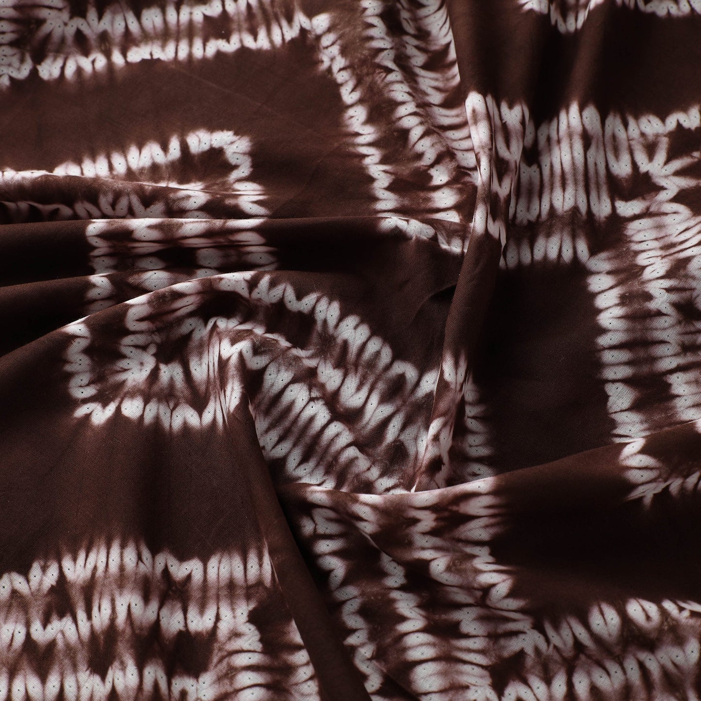 Brown Tie & Dye Pure Cotton Shibori Fabric 
