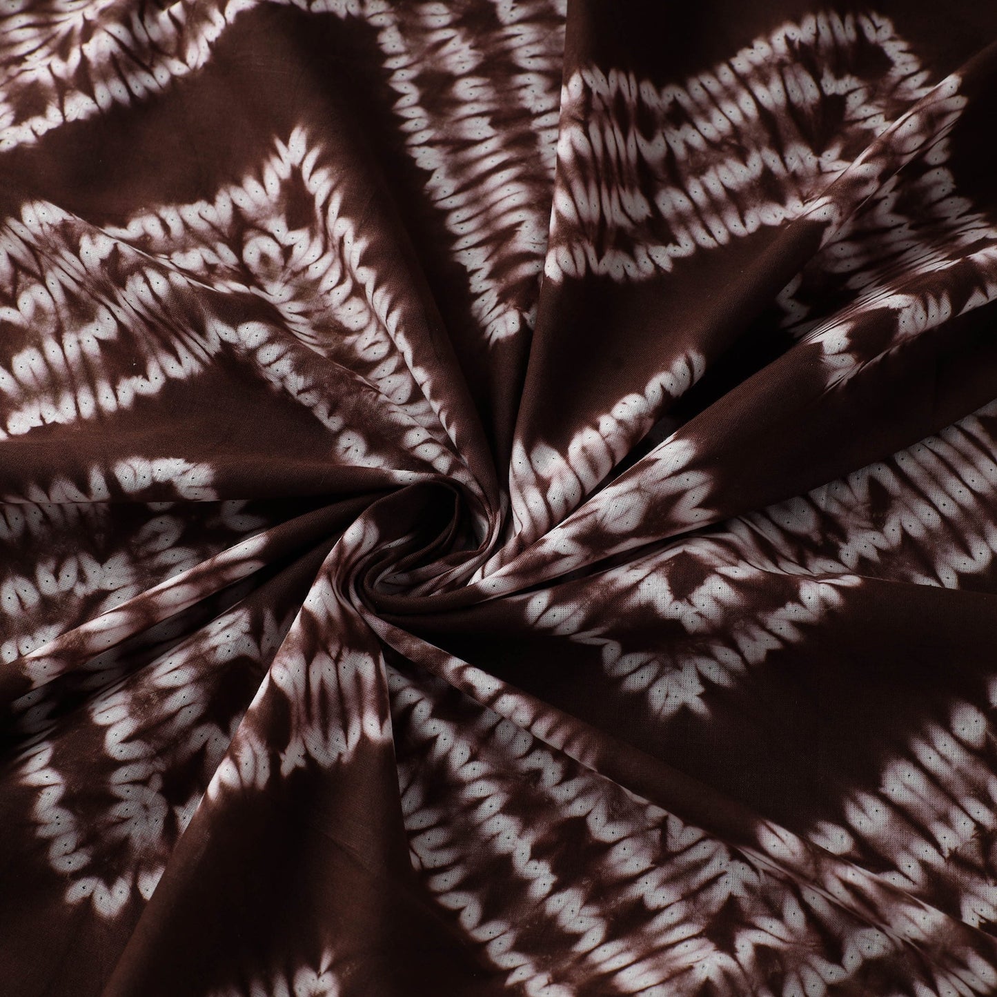  Brown Tie & Dye Pure Cotton Shibori Fabric 