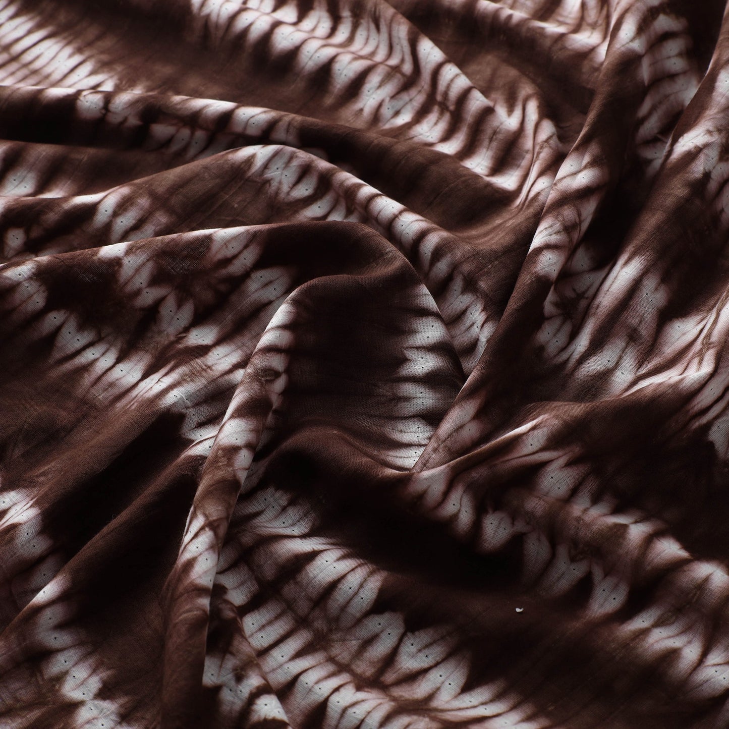  Brown Tie & Dye Pure Cotton Shibori Fabric 