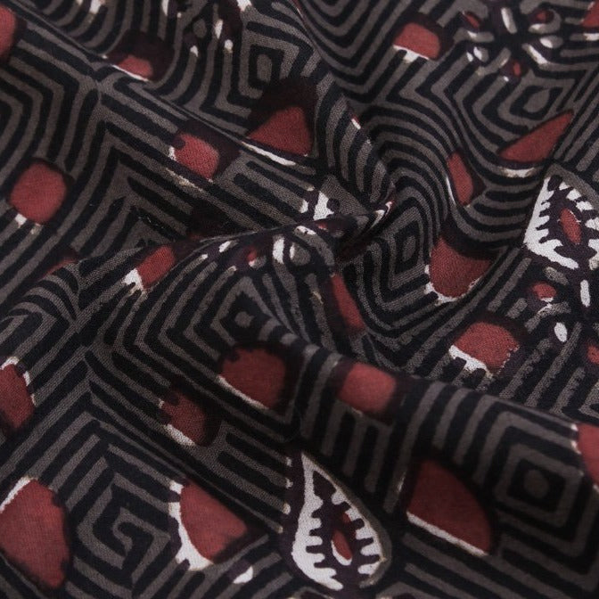  Traditional Design Pipad Hand Block Printed Pure Cotton Fabric 