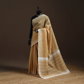 Brown - traditional handloom buti chanderi silksaree 09