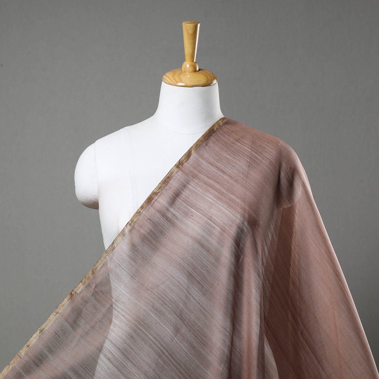  Brown Traditional Handloom Chanderi Silk Cotton Fabric