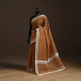 Brown - traditional handloom chanderi silk saree 09