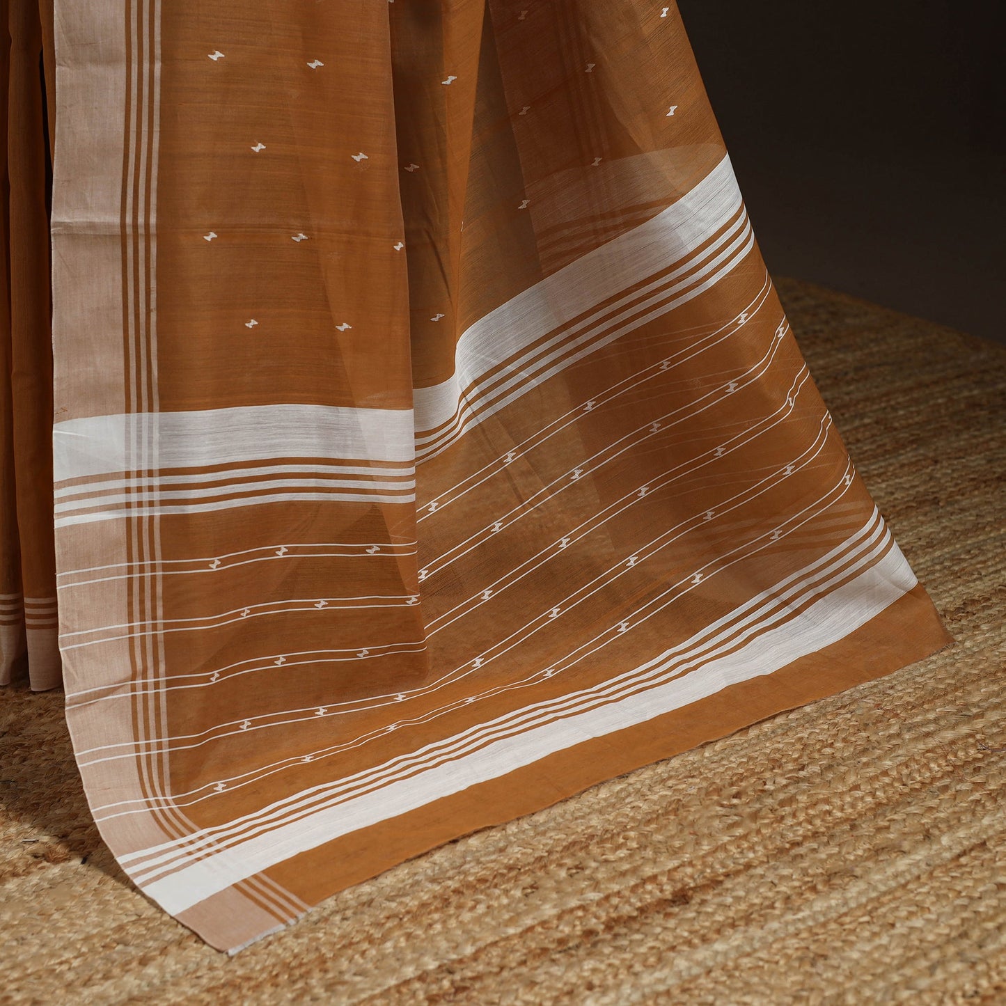 Brown - traditional handloom chanderi silk saree 09