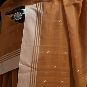 Brown - traditional handloom chanderi silk saree 09