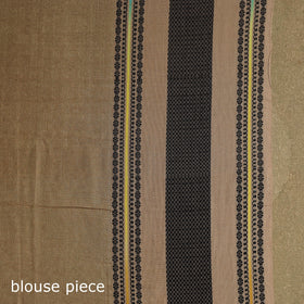 Brown - traditional handloom zari work silk maheshwari