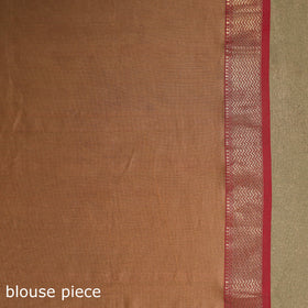 Brown - traditional handloom zari work silk maheshwari