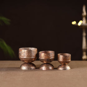 Traditional kutch copper coated iron candle stand (set