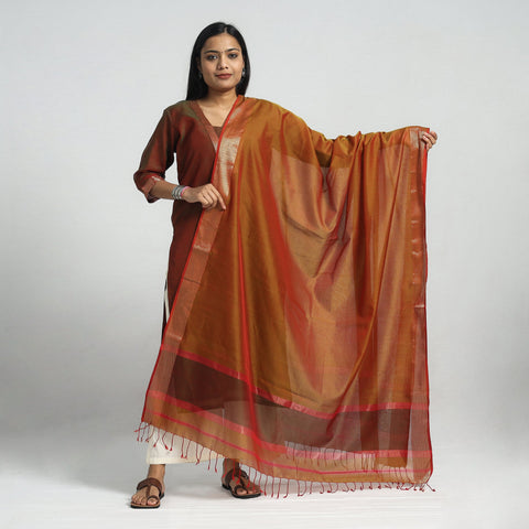 Buy Traditional Maheshwari Handloom Silk Cotton Checks Kurta with Dupatta Set Online at iTokri.com