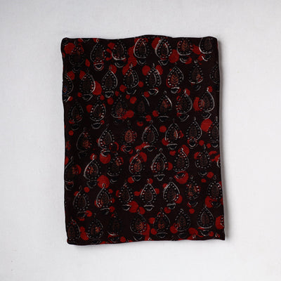 Brown Traditional Maheshwari Silk Handloom Precut Fabric (1 Meter) 