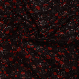 Brown Traditional Maheshwari Silk Handloom Precut Fabric (1 Meter) 