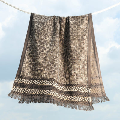  Traditional Pipad Block Printed Pure Handloom Cotton Towel 