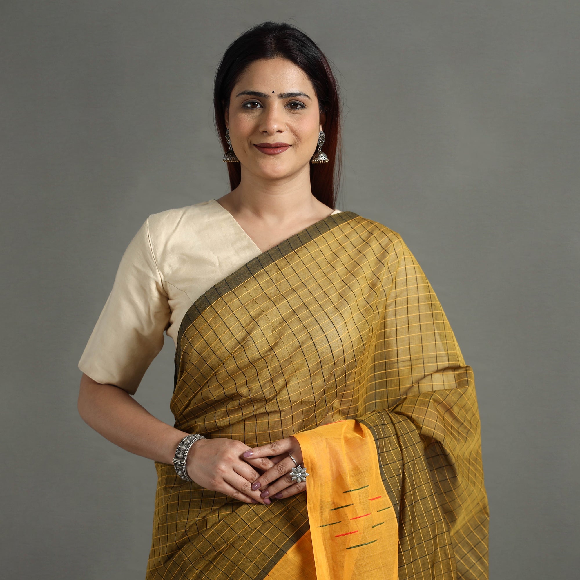 Buy Traditional Venkatagiri Handloom Cotton Checks Saree 03 Online at iTokri.com