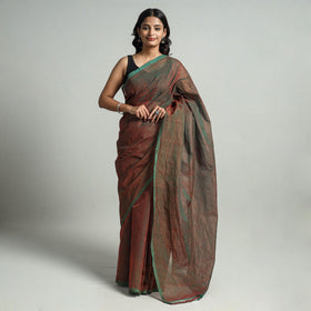 Brown - traditional venkatagiri handloom cotton zari stripe