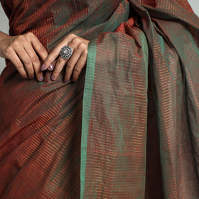 Brown - traditional venkatagiri handloom cotton zari stripe