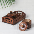 Brown Tray with 2 Bowls - Handcrafted with Sheesham Wood
