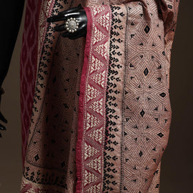 Brown - tussar silk handloom bengal hand kantha work