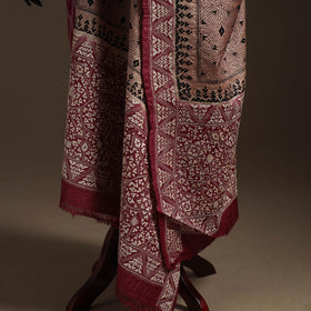 Brown - tussar silk handloom bengal hand kantha work