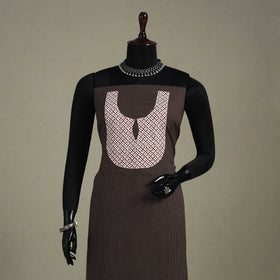 Brown Unstitched Plain Cotton Kurta Material