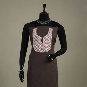 Brown Unstitched Plain Cotton Kurta Material