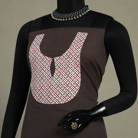 Brown Unstitched Plain Cotton Kurta Material