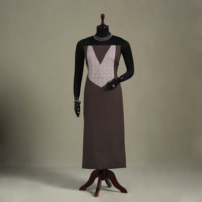 Brown Unstitched Plain Cotton Kurta Material