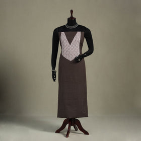Brown Unstitched Plain Cotton Kurta Material
