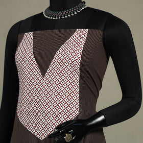 Brown Unstitched Plain Cotton Kurta Material