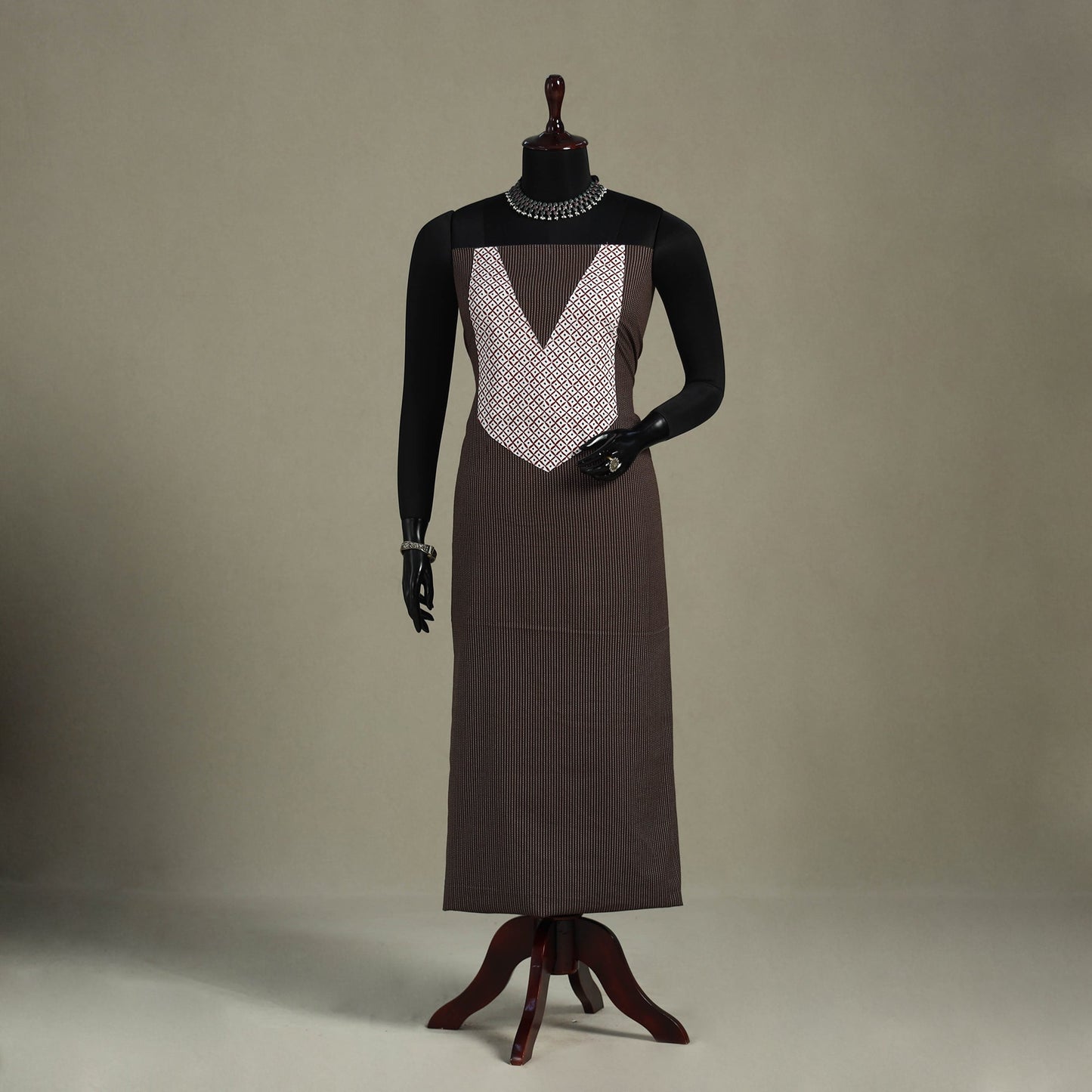 Brown Unstitched Plain Cotton Kurta Material