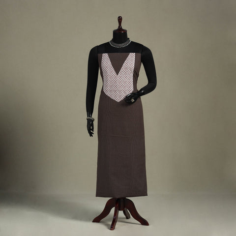 Brown Unstitched Plain Cotton Kurta Material
