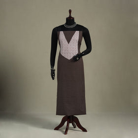 Brown Unstitched Plain Cotton Kurta Material