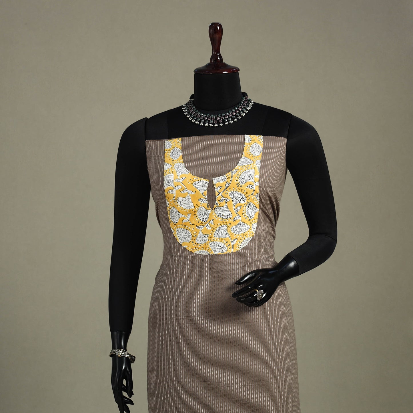 Brown Unstitched Plain Cotton Kurta Material