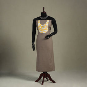 Brown Unstitched Plain Cotton Kurta Material