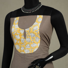 Brown Unstitched Plain Cotton Kurta Material