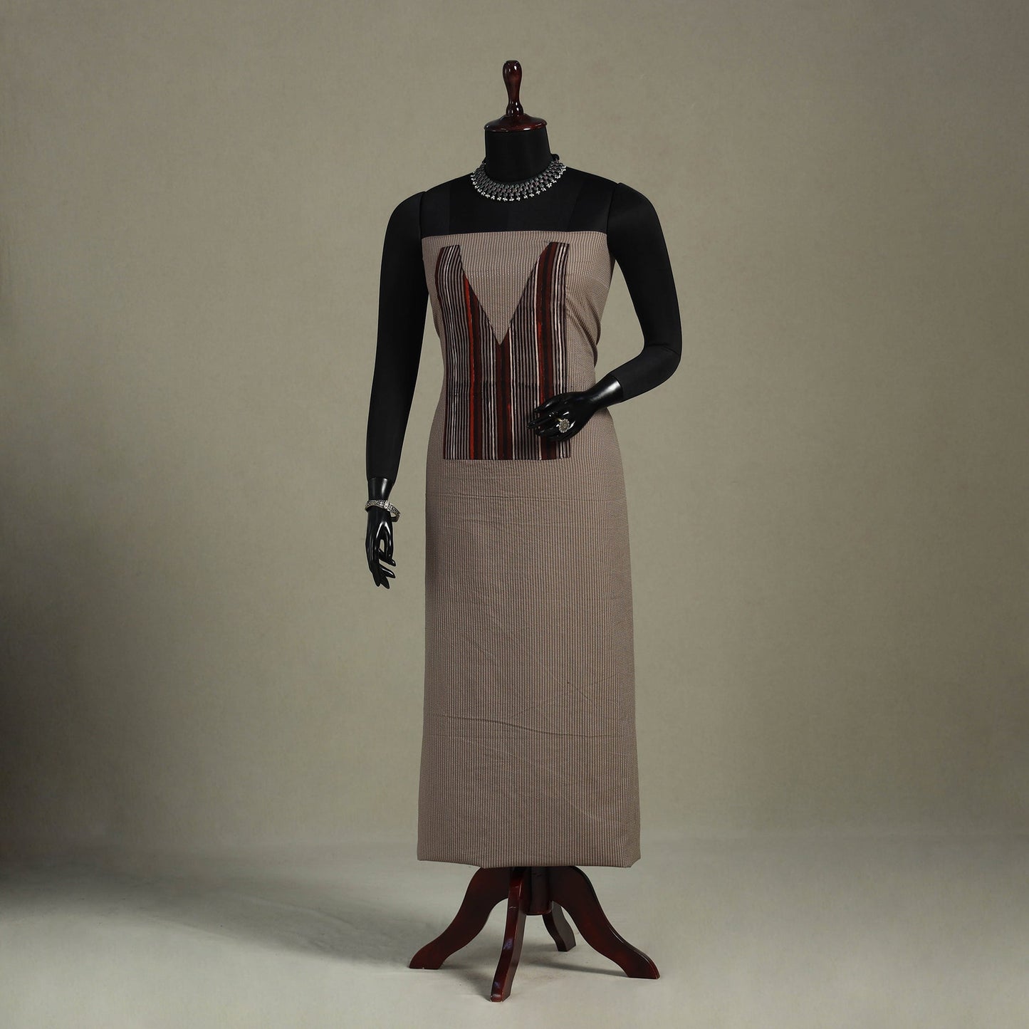 Brown Unstitched Plain Cotton Kurta Material